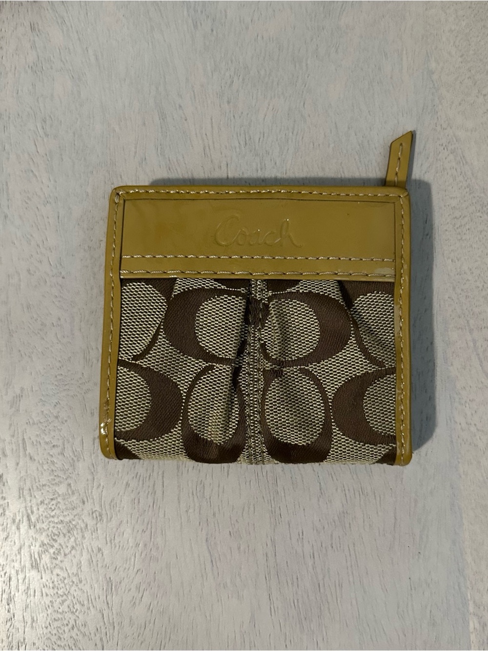 Coach Signature Small Wallet in Brown and Tan